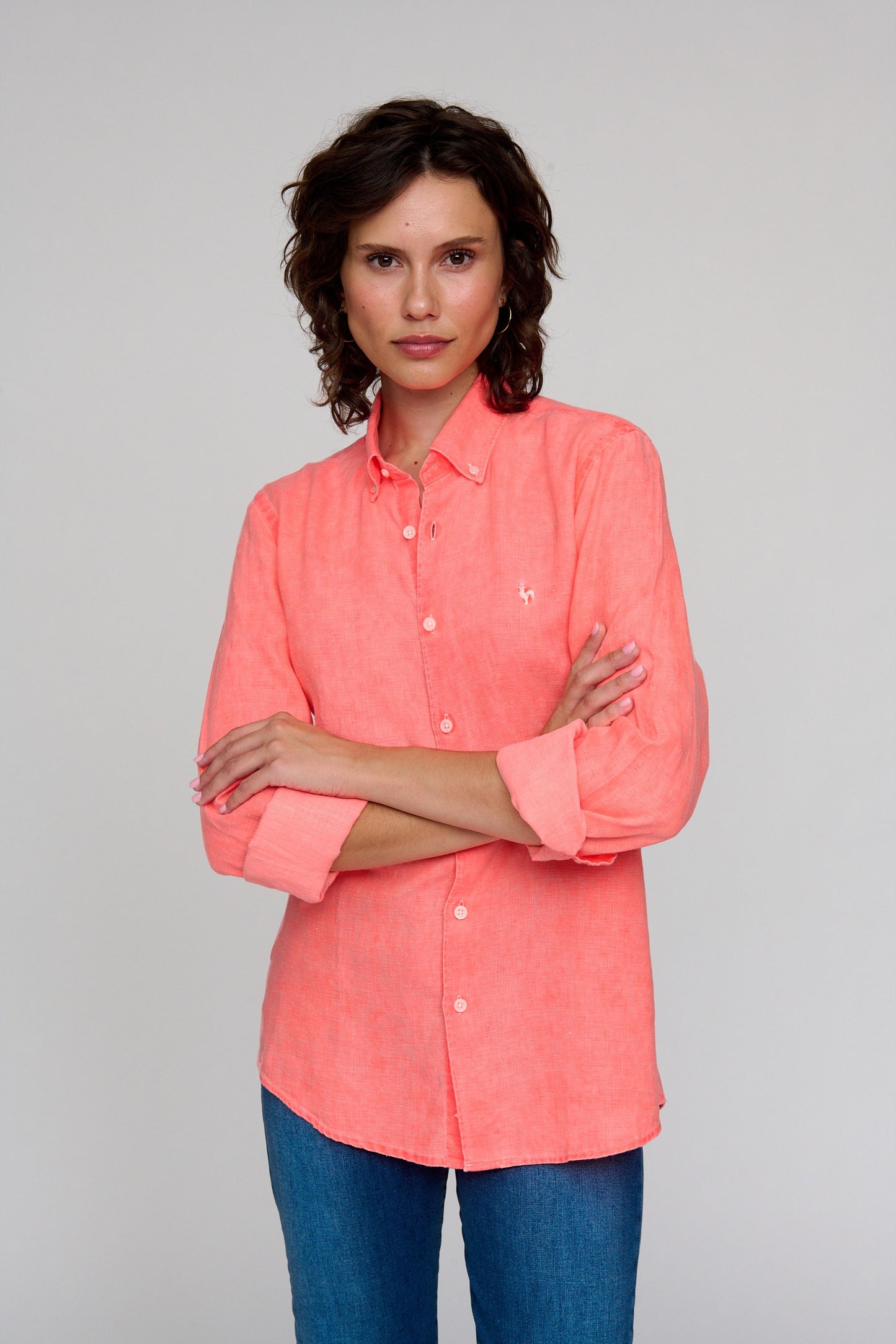 The Obejo Shirt in Neon Coral