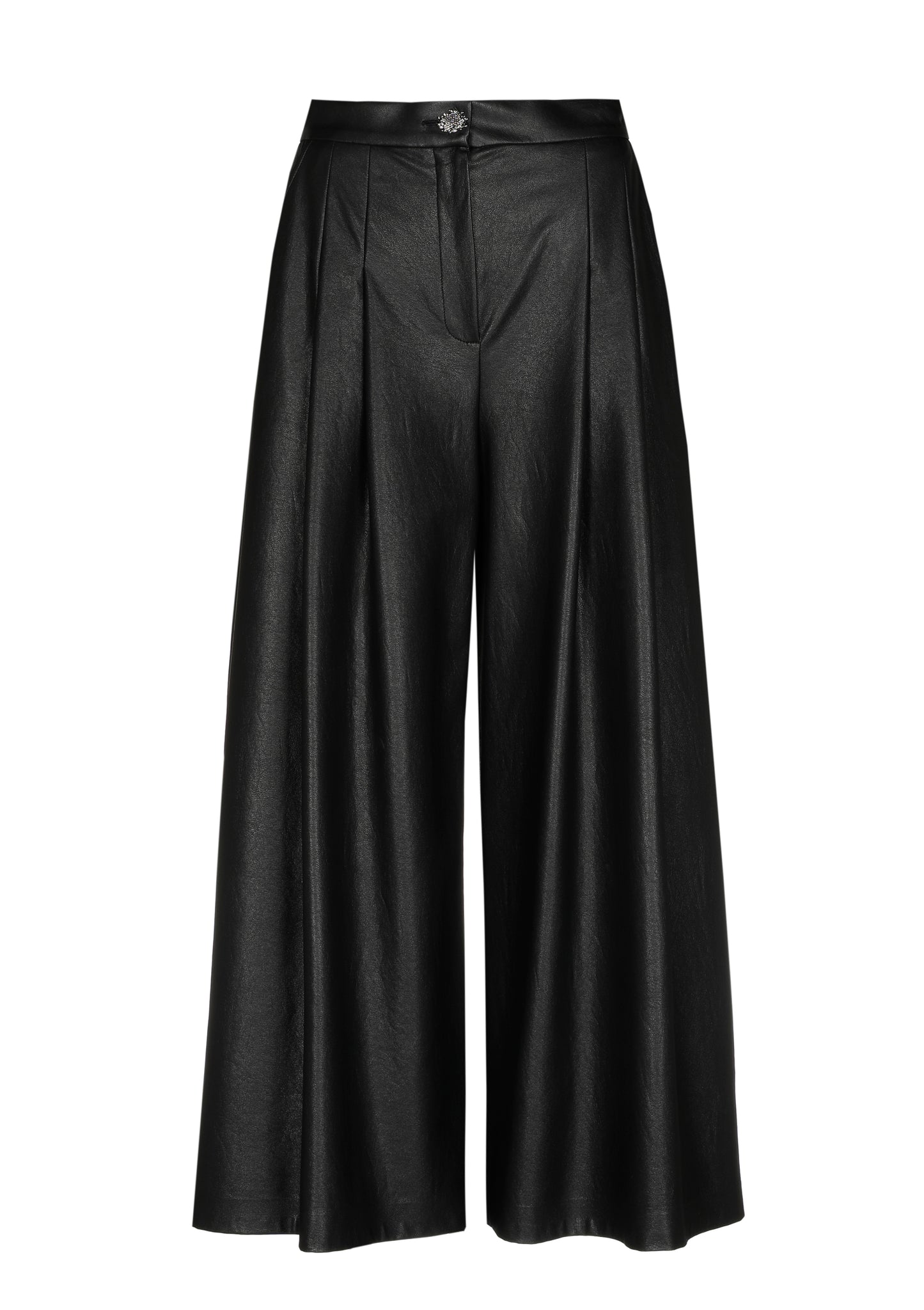 The Bianca Leather Crop Flare Trousers