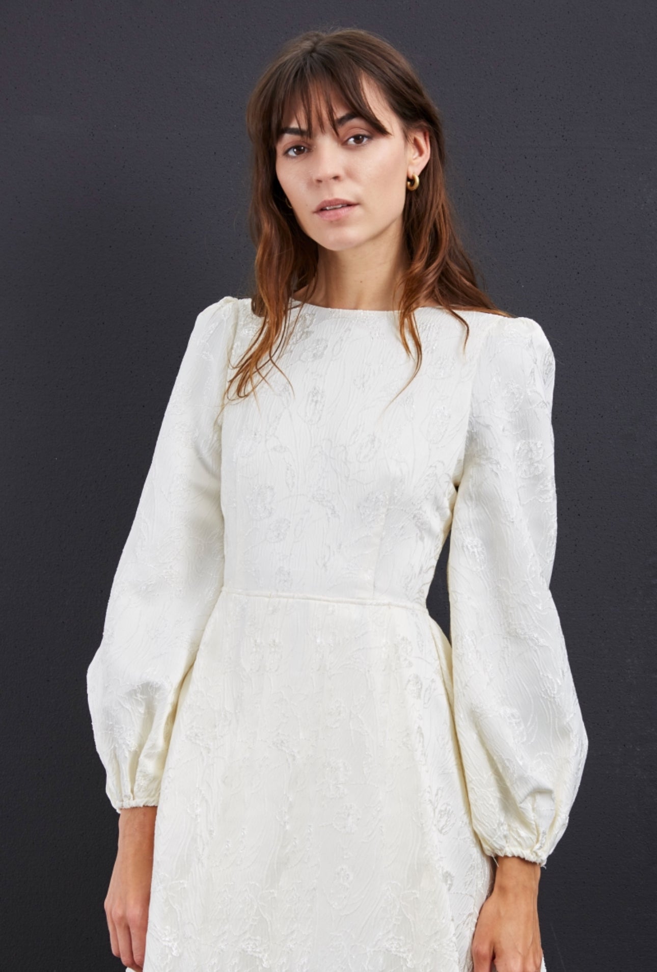 Delilah Ivory Brocade Dress