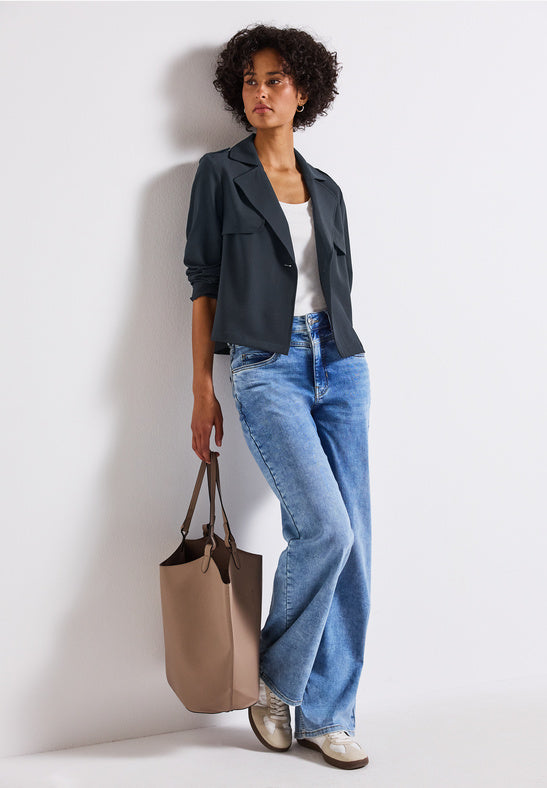 Navy Short Trench Coat