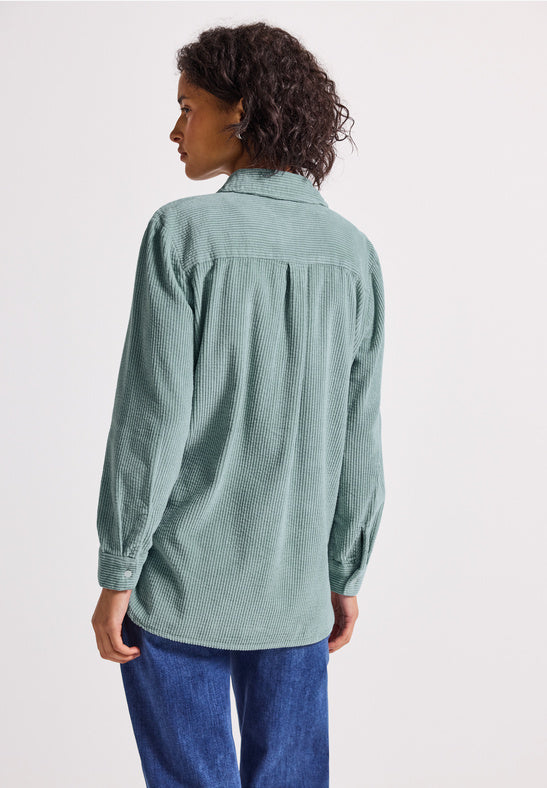 Cord Long Shirt in Seagreen