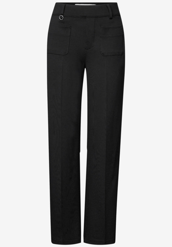 Black Wide Leg Trs by Street One