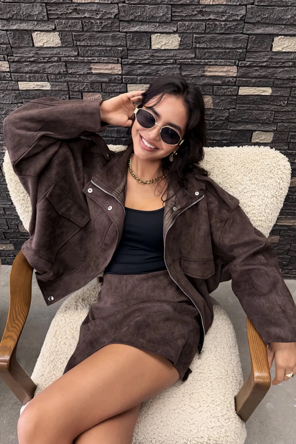 The Daniela Chocolate Suede Jacket