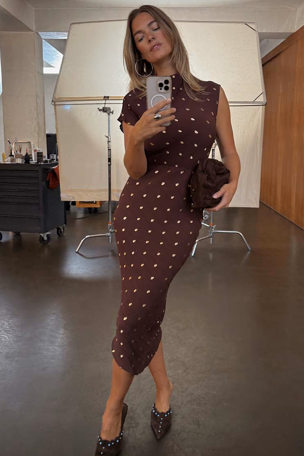 Chocolate Plisée Desirée Dress