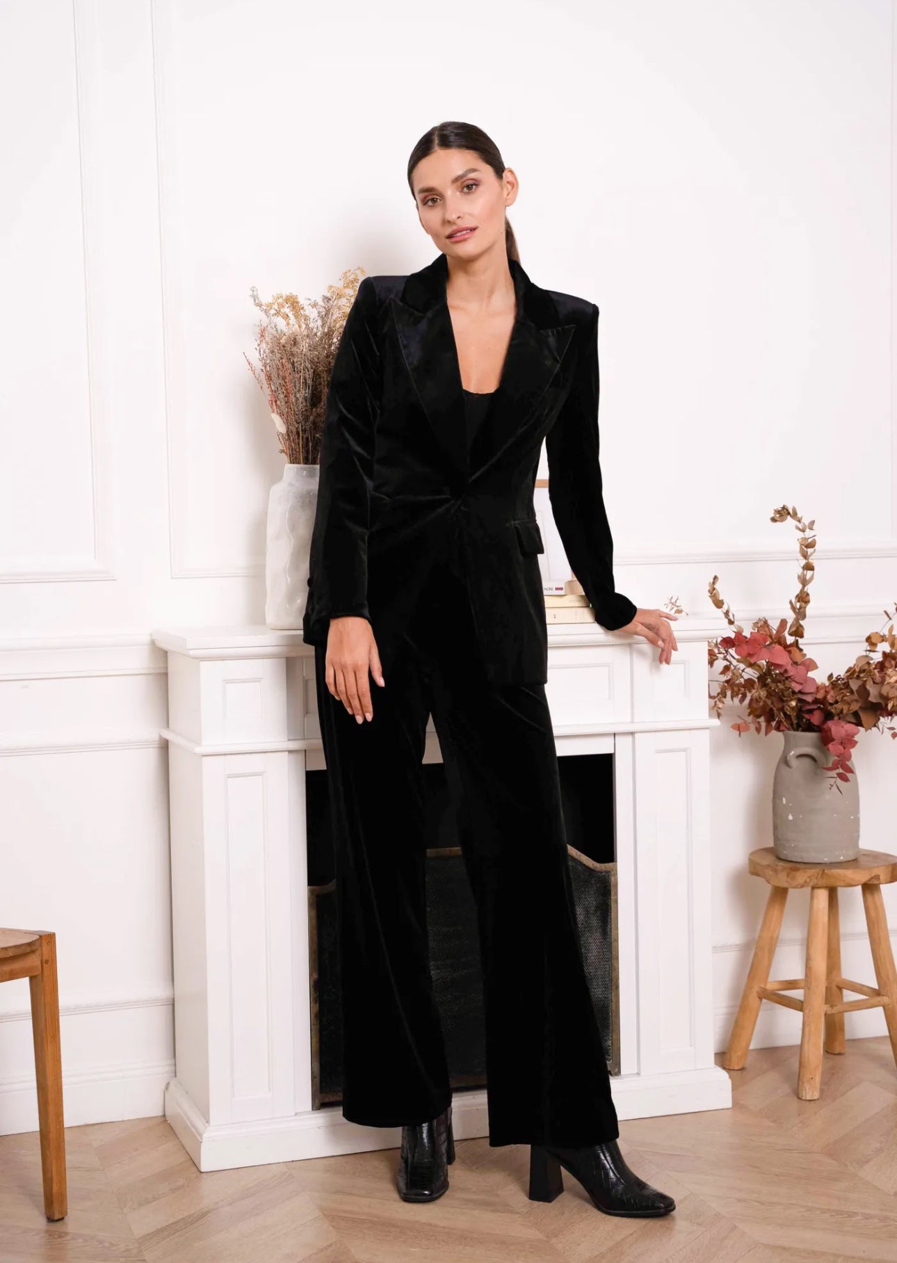 The Vivienne Black Velvet Trousers