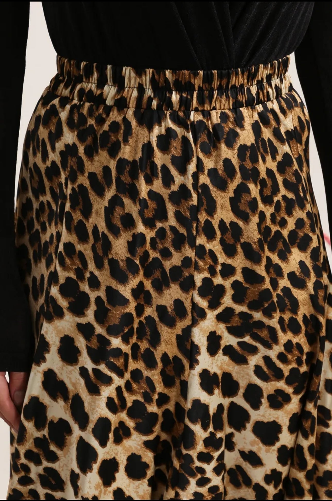 Leopard Silk Pleated Skirt