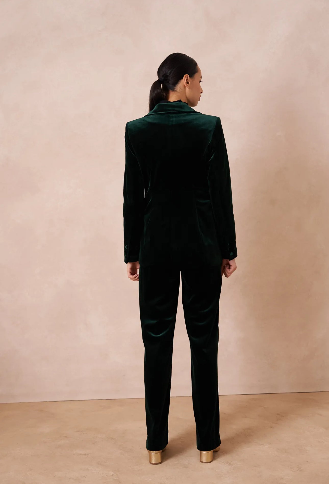 Florence Green Velvet Blazer