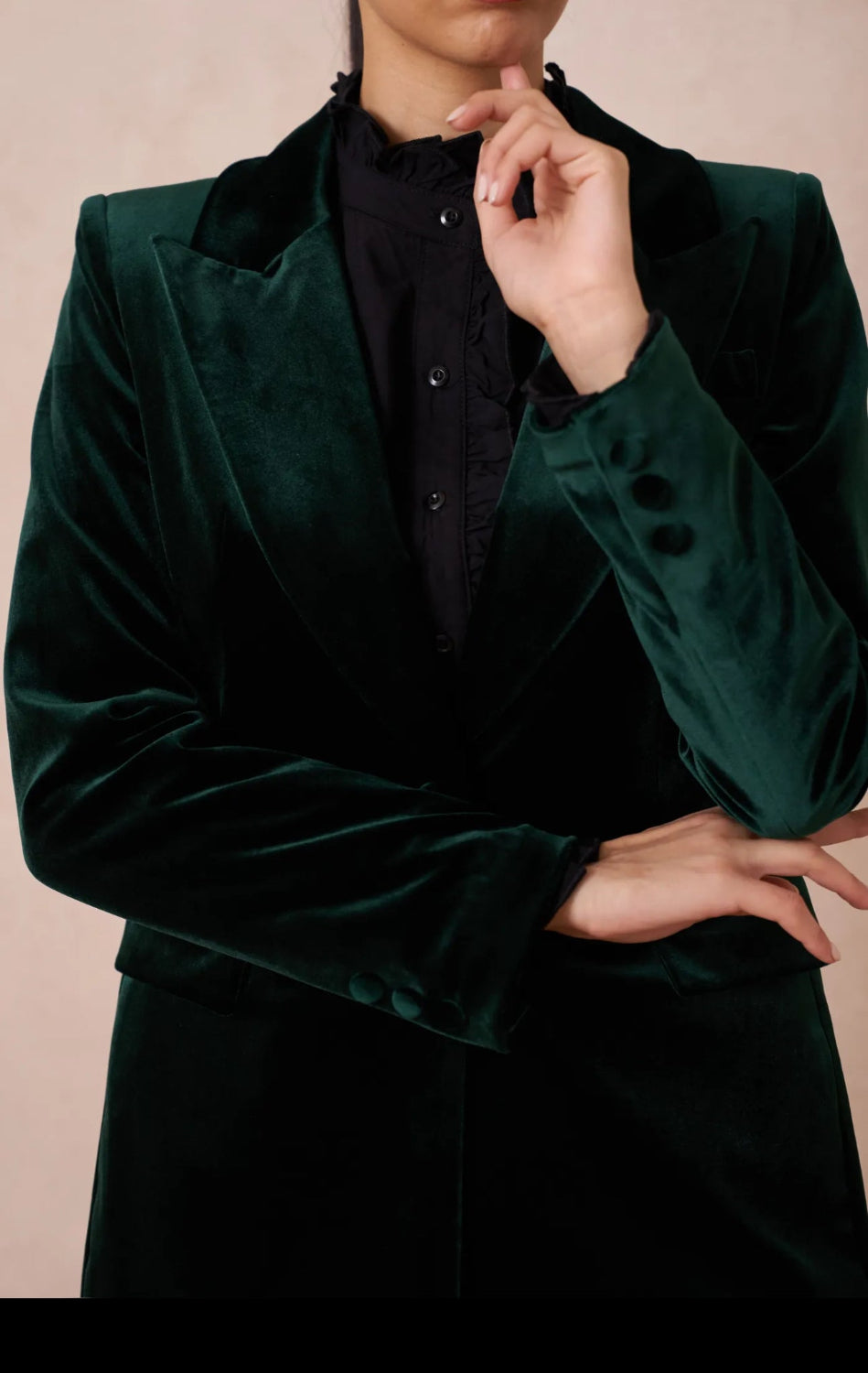 Florence Green Velvet Blazer