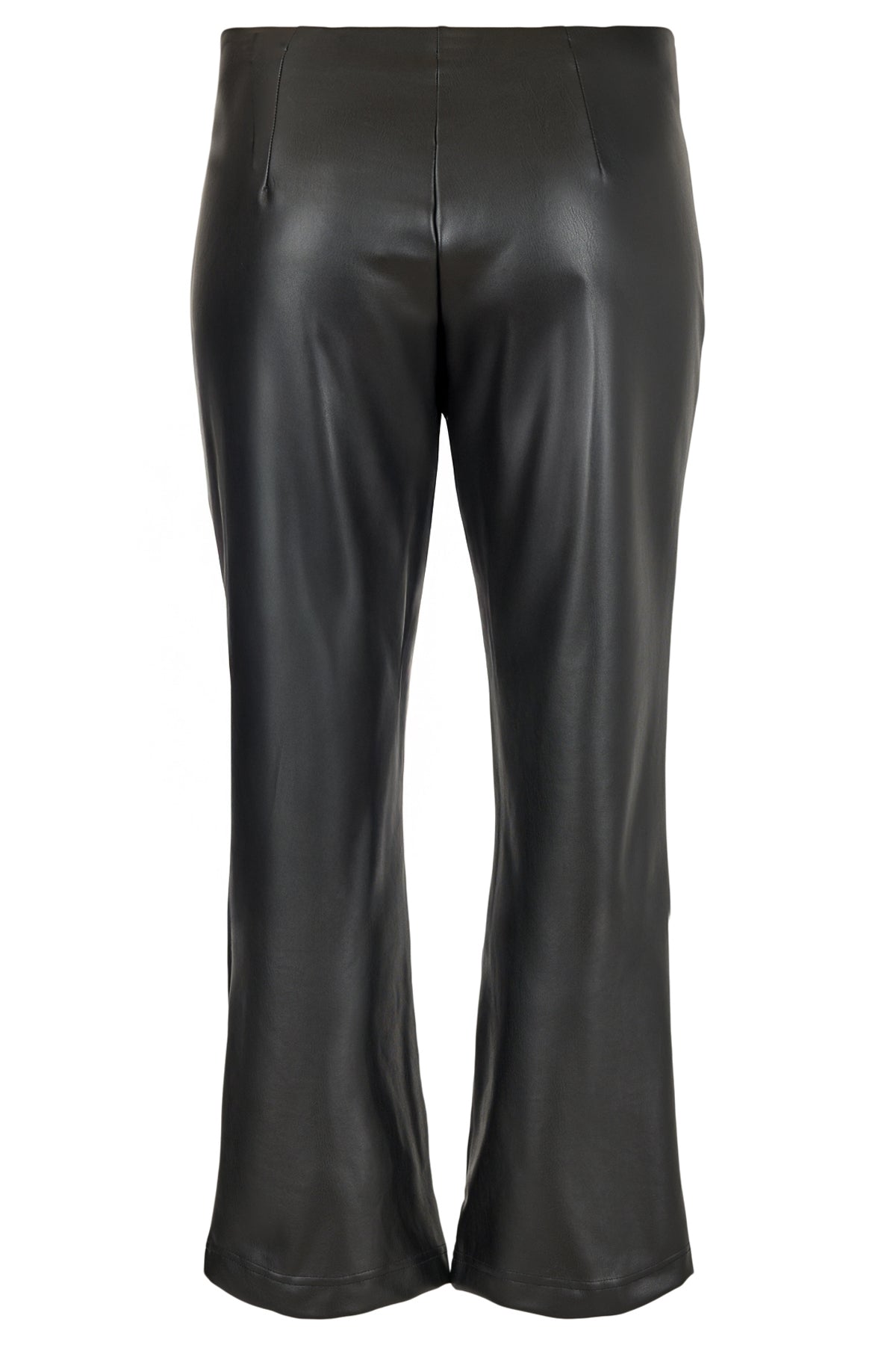 Black Faux Leather Flares