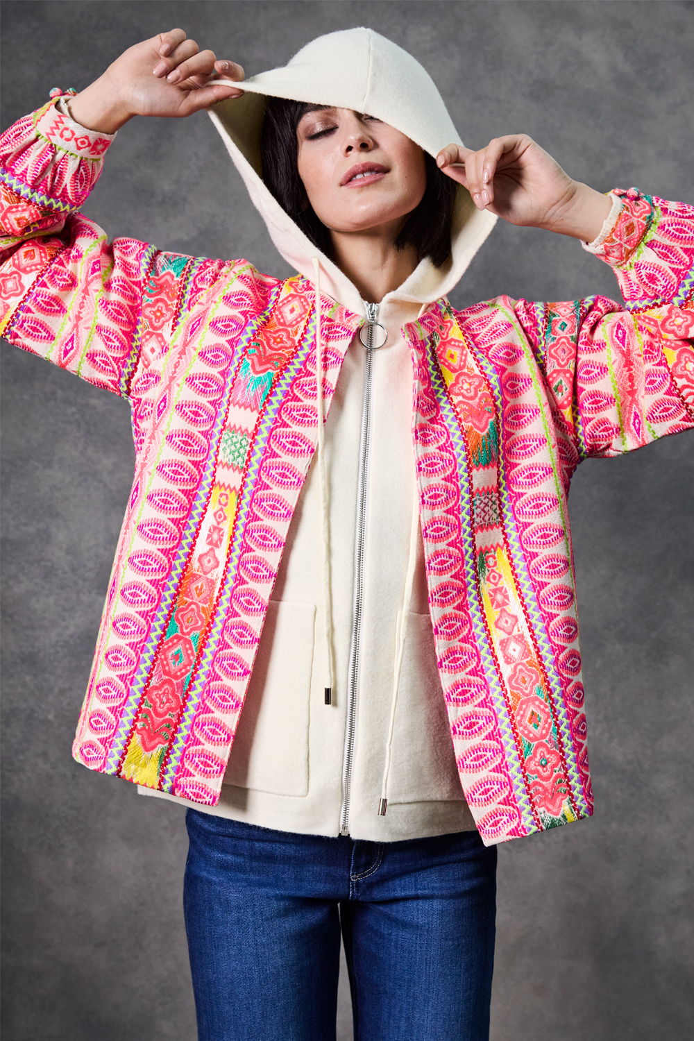 The Nika Jacket in Neon Pink