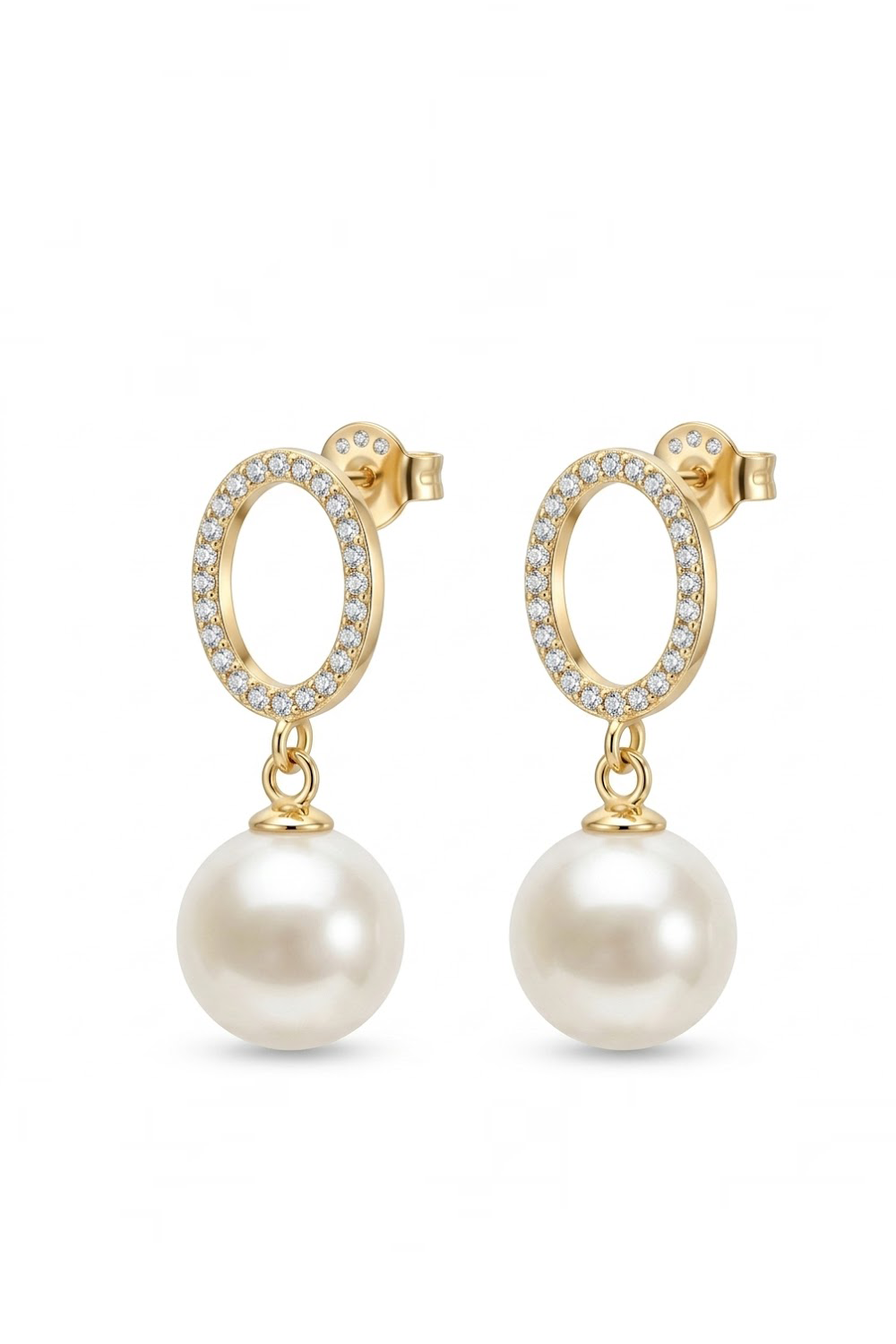 The Pearl Oval Drop Earrings