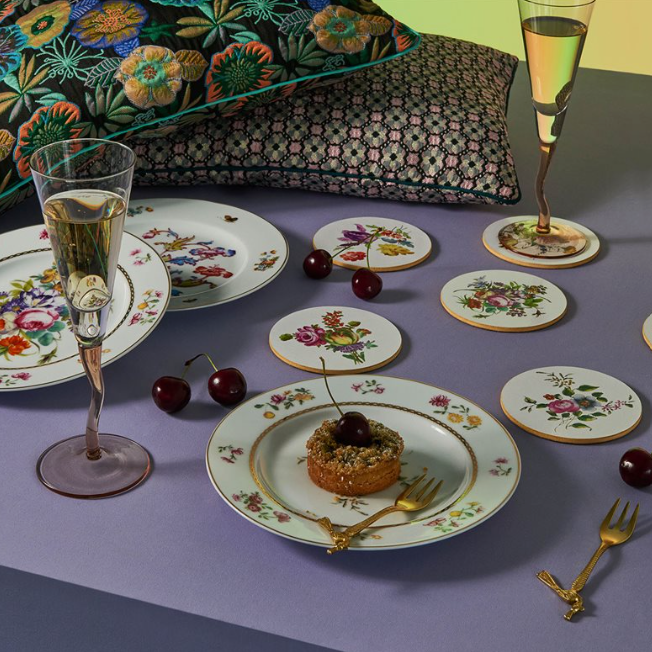 Vintage Floral Plates Set of 6