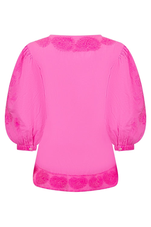 The Indigo Top in Neon Pink