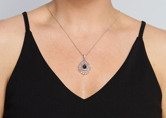 Pia Teardrop Pendant in Sapphire