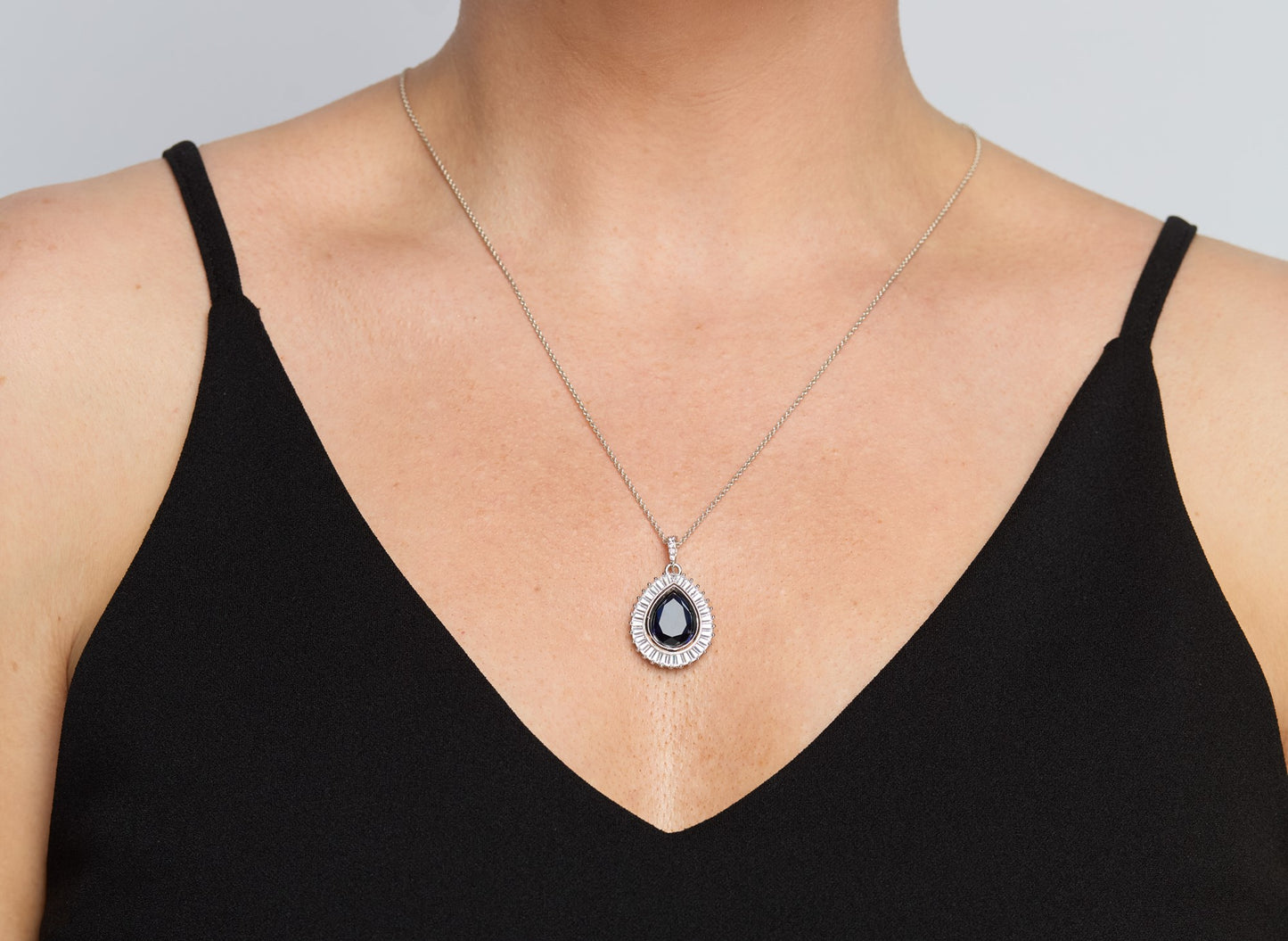 Piper Sapphire Pear Drop Necklace