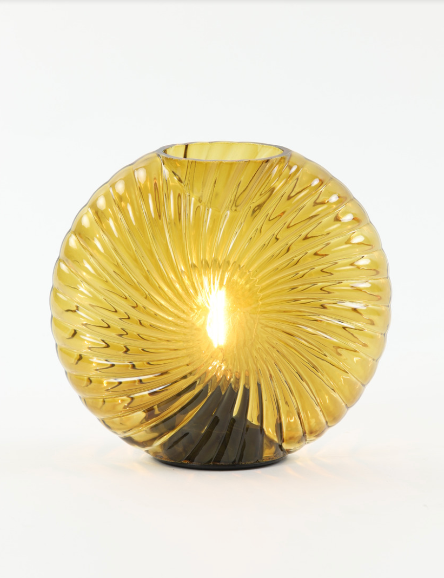 Shell Large LED Table Light in Ochre