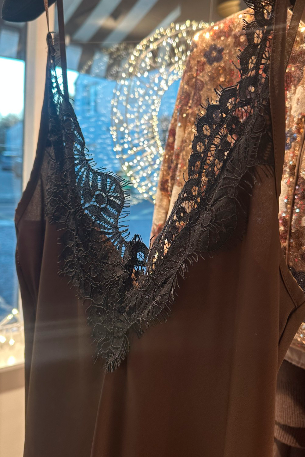 The Saffron Satin Lace Slip Dress