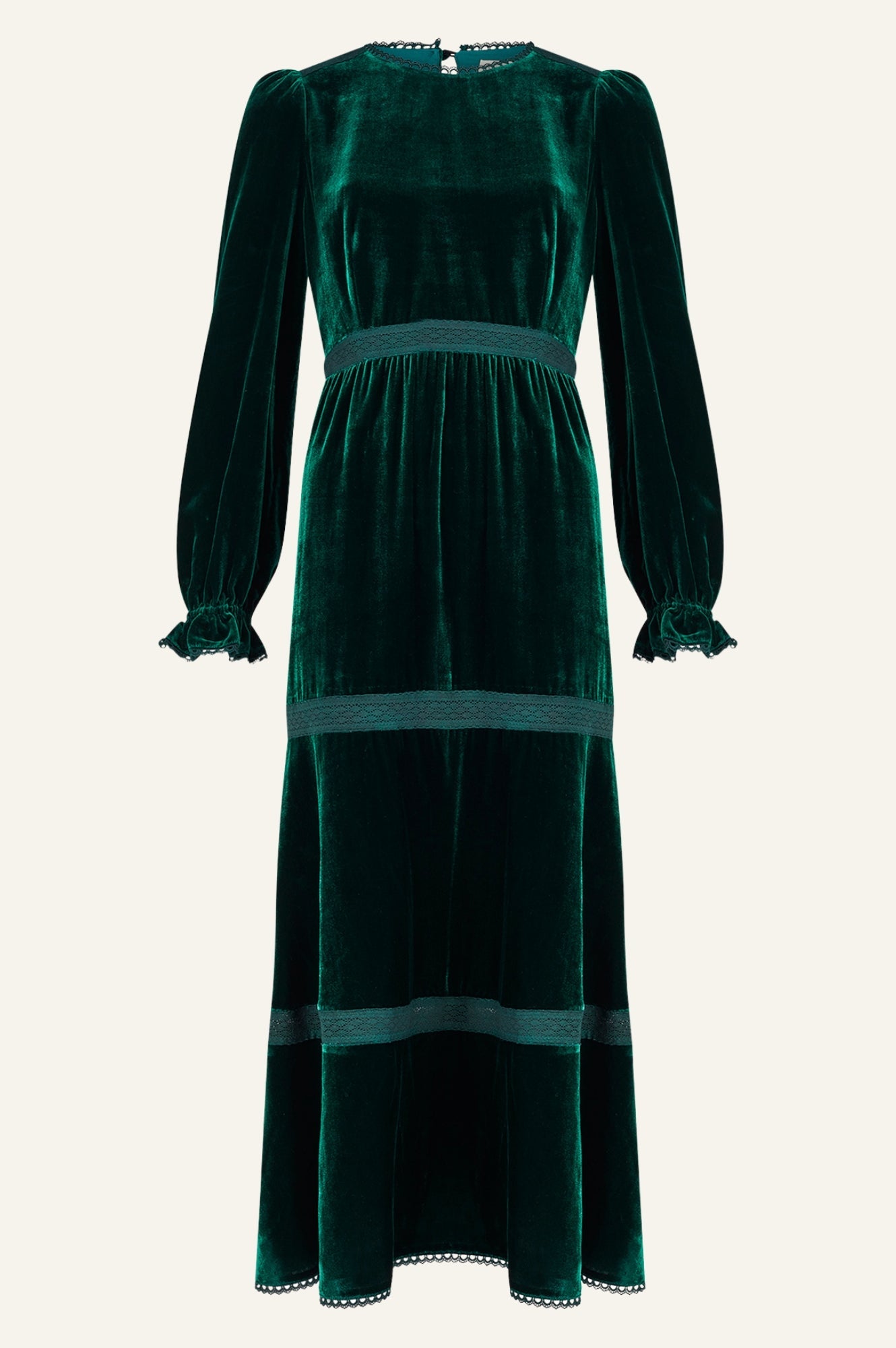 Clara Emerald Velvet Dress by Aspiga London