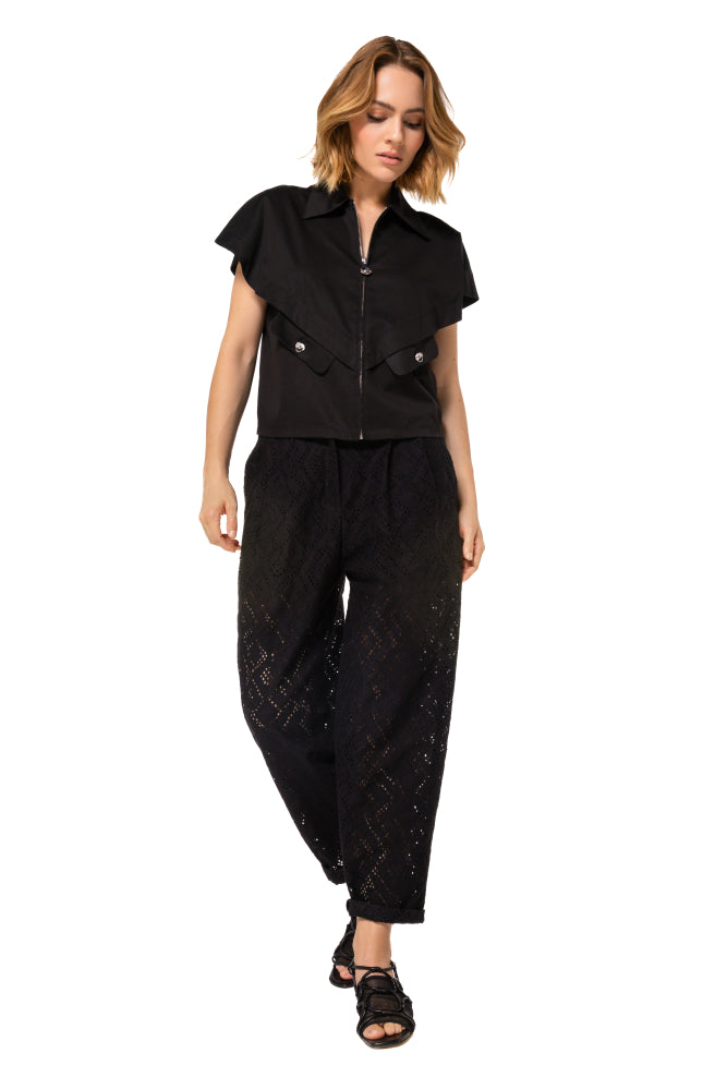 The Zanka Black Zip Top