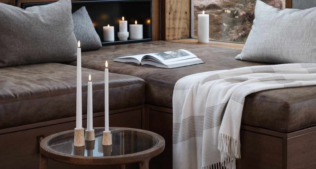 Taper Candles Nordic White 55cm