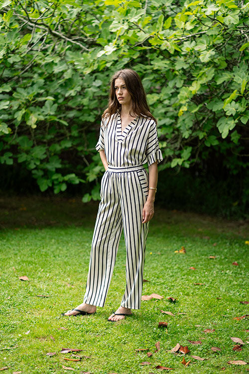 The Pinstripe Satin Shirt