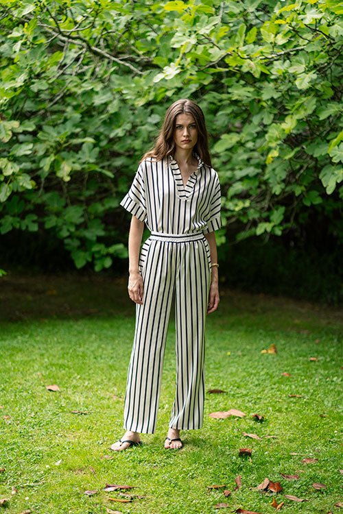 The Pinstripe Satin Trouser