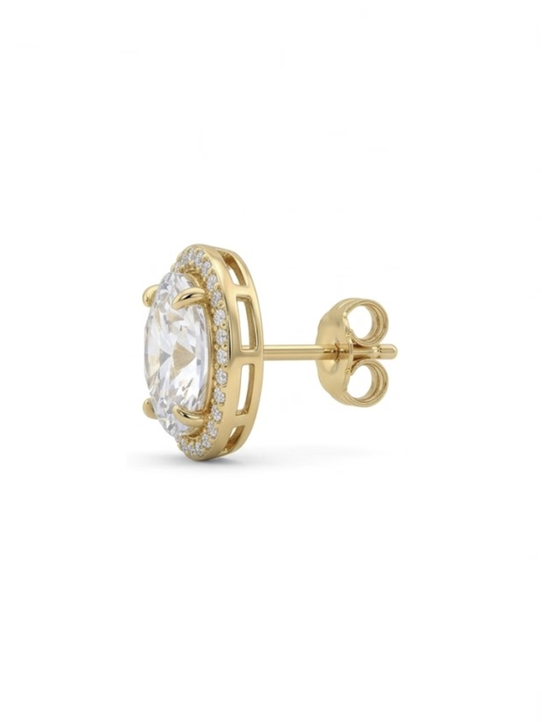 The Vanessa Oval Halo Stud Earrings