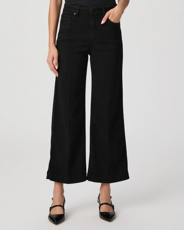 Anessa Wide Leg Jean in Black Shadow by PAIGE