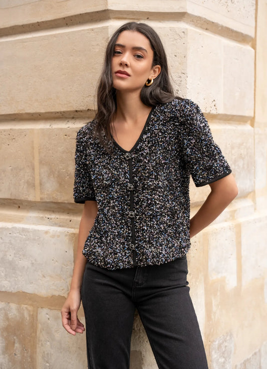 The Bouclé Sequin Jacket