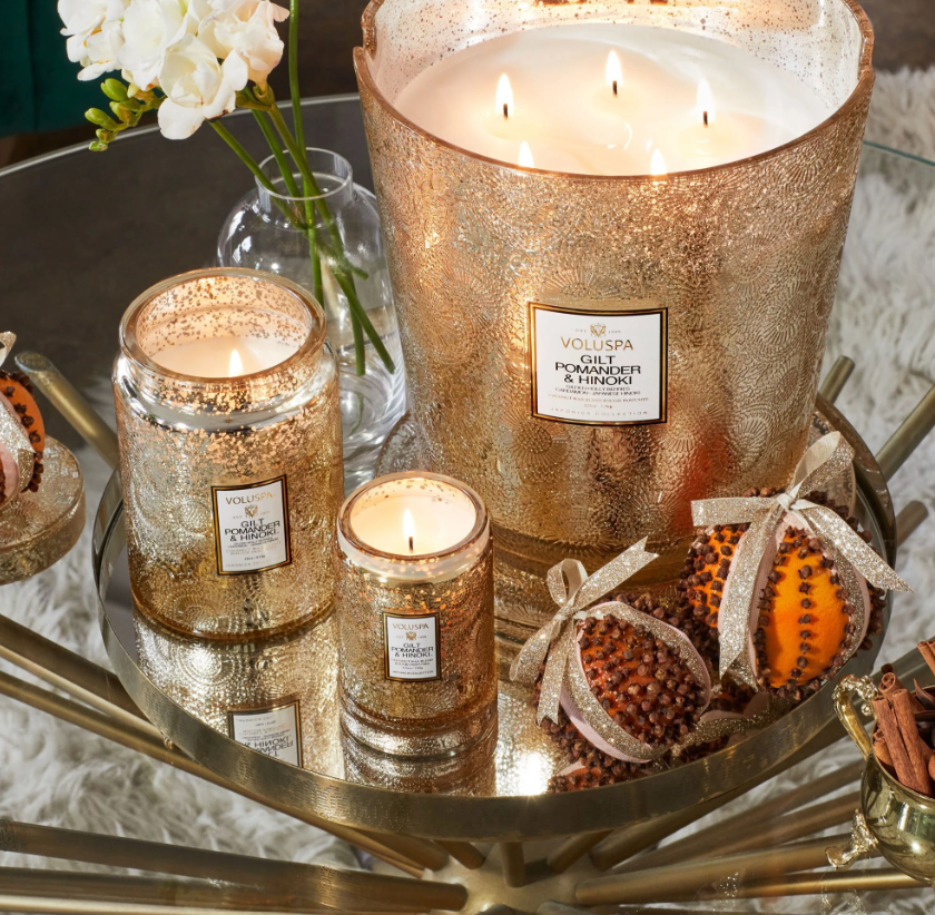 Gilt Pomander & Hinoki 5 Wick Candle