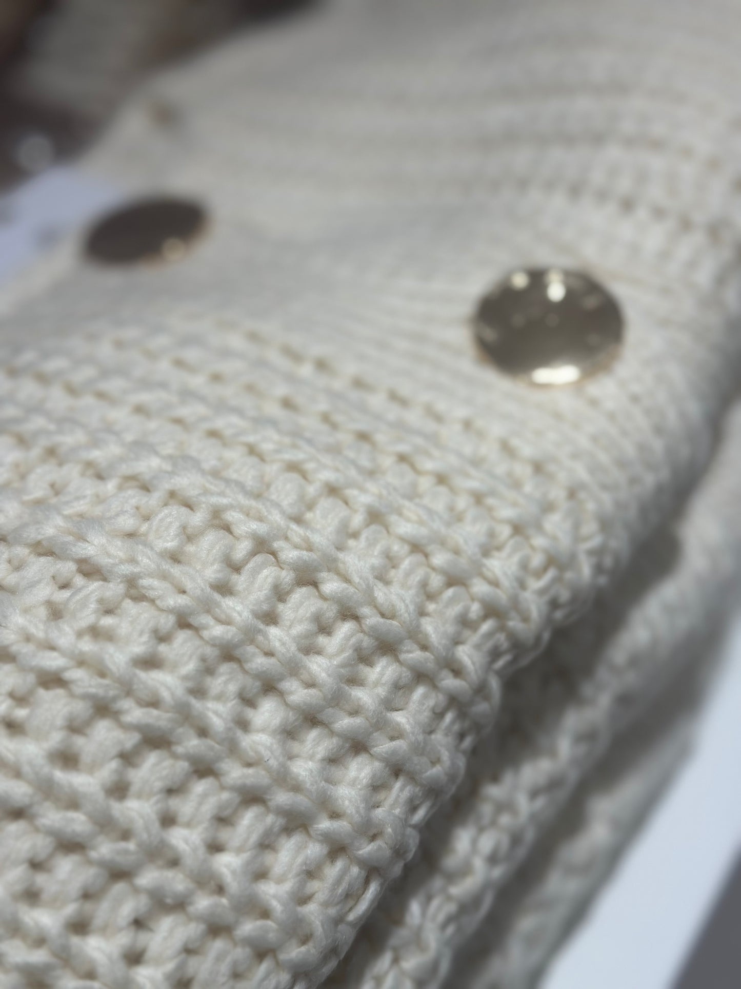 The Pebble Gold Button Knit