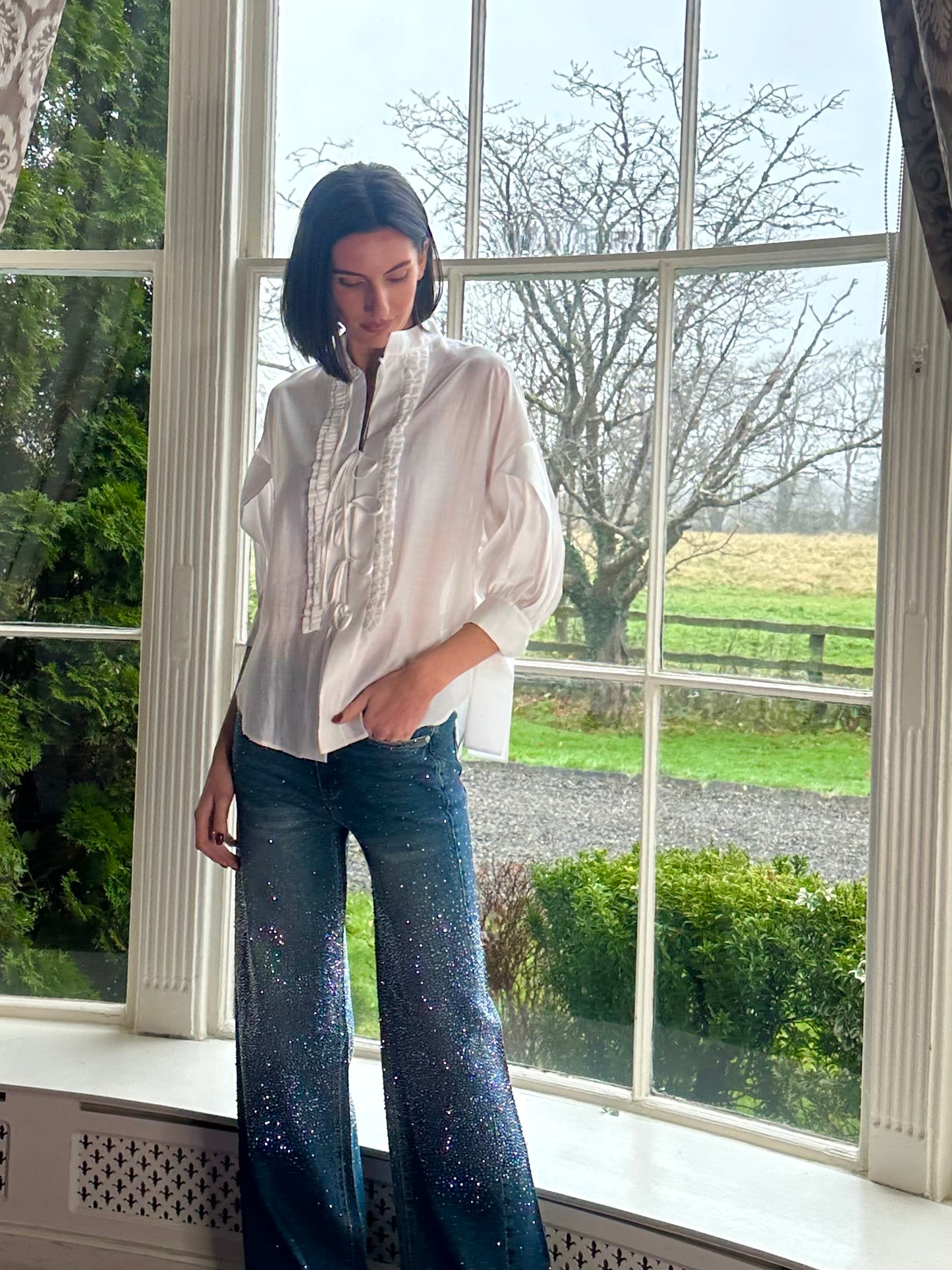 Delilah Straight Cut Sparkle Jeans