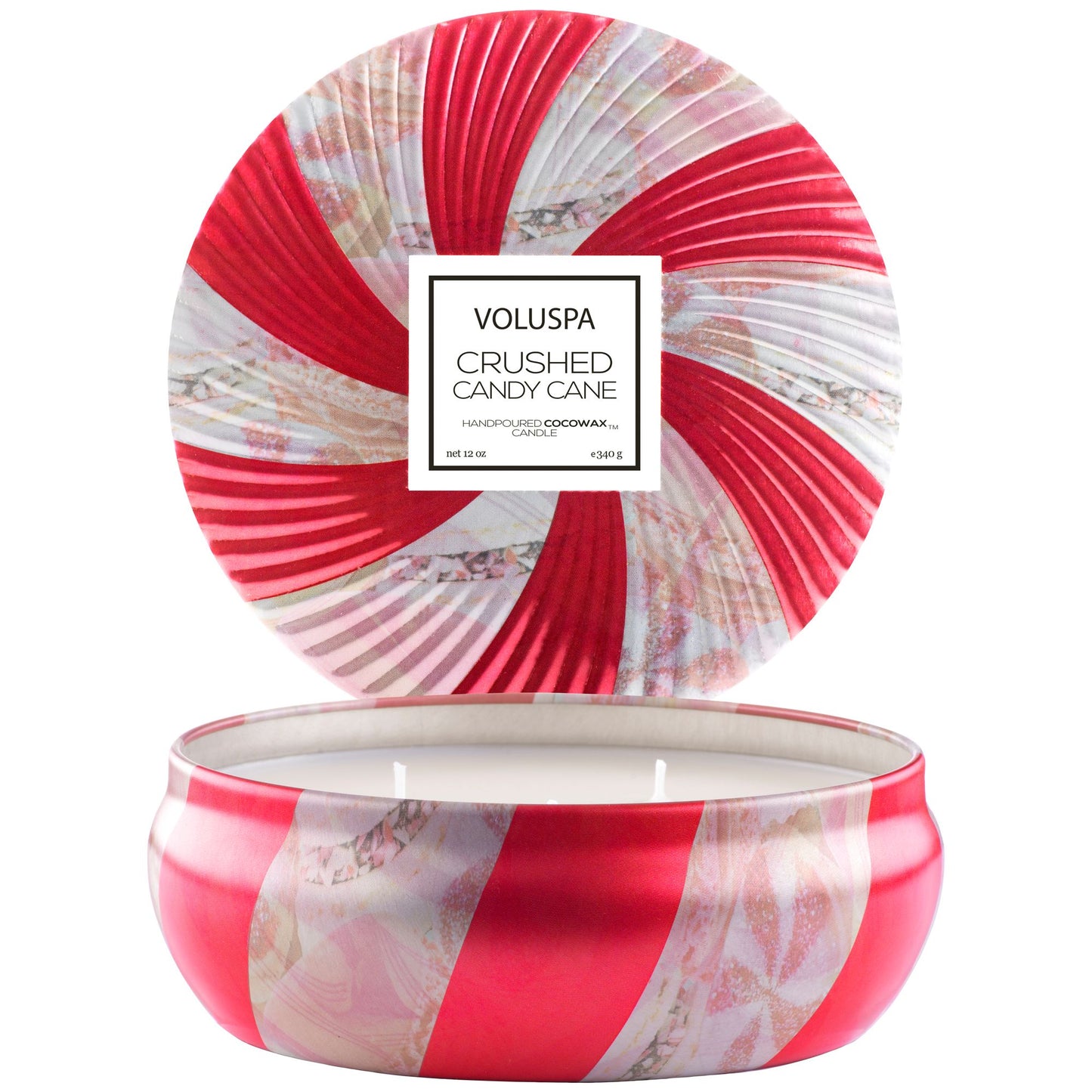 Crushed Candy Cane 3 Wick Tin