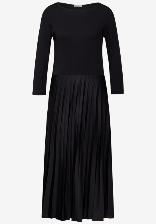 Matte Mix Black Plissee Dress by Street One