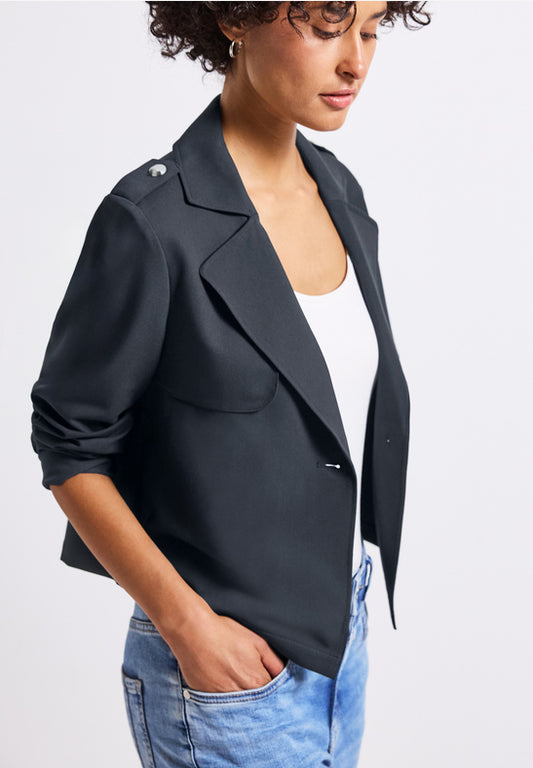 Navy Short Trench Coat