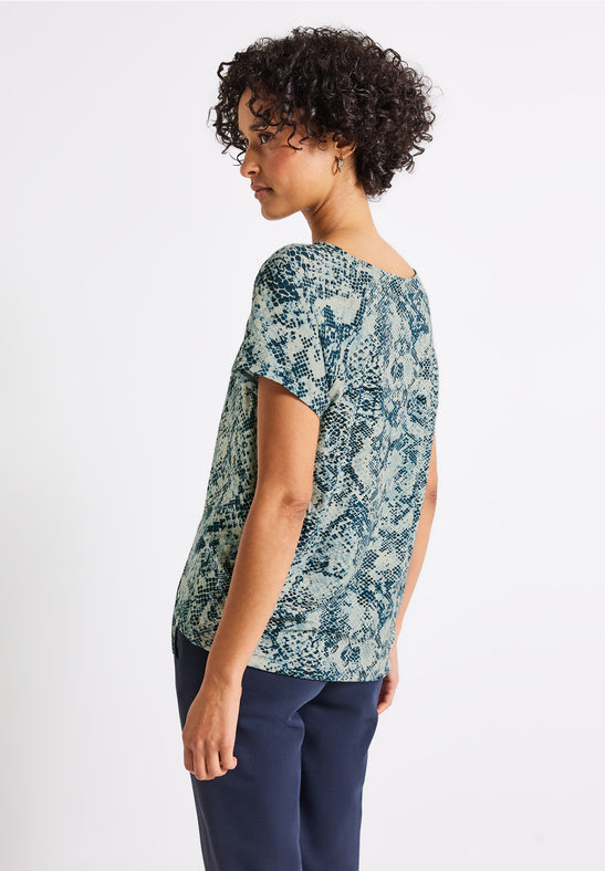 Petrol Snakeprint Shirt by Street One