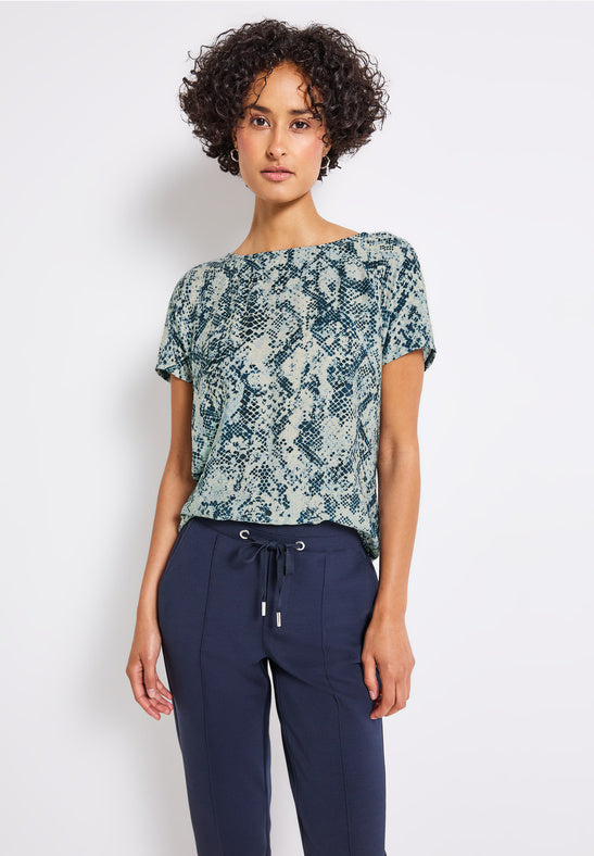 Petrol Snakeprint Shirt by Street One