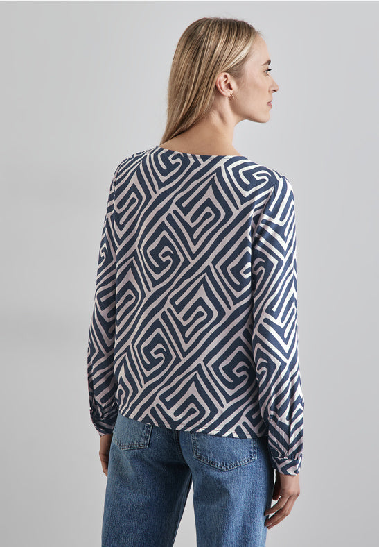 Geometric Shirt with Gathered Hemline by Street One