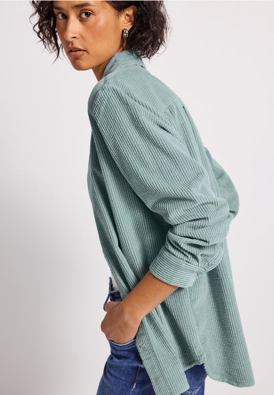 Cord Long Shirt in Seagreen