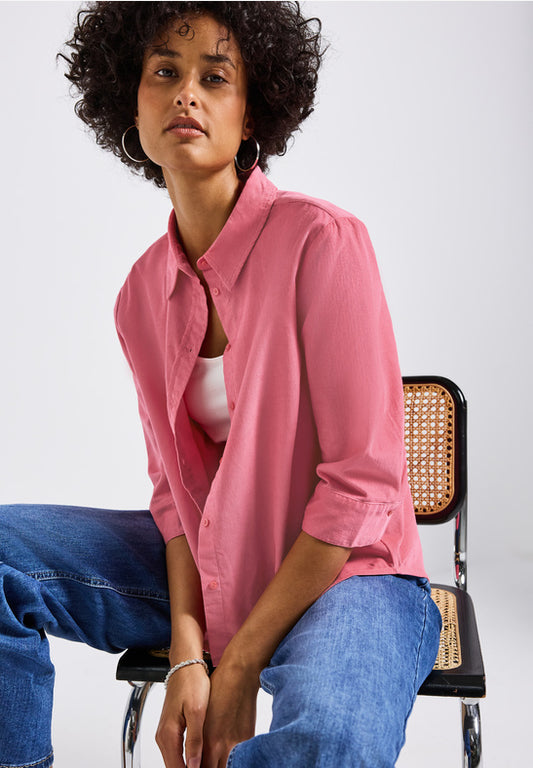 Coral Cord Collard Shirt
