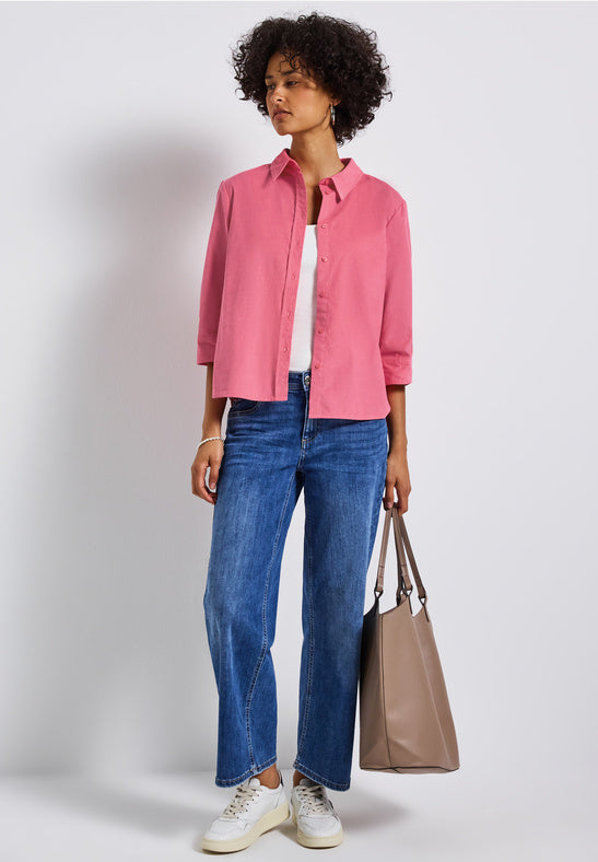 Coral Cord Collard Shirt