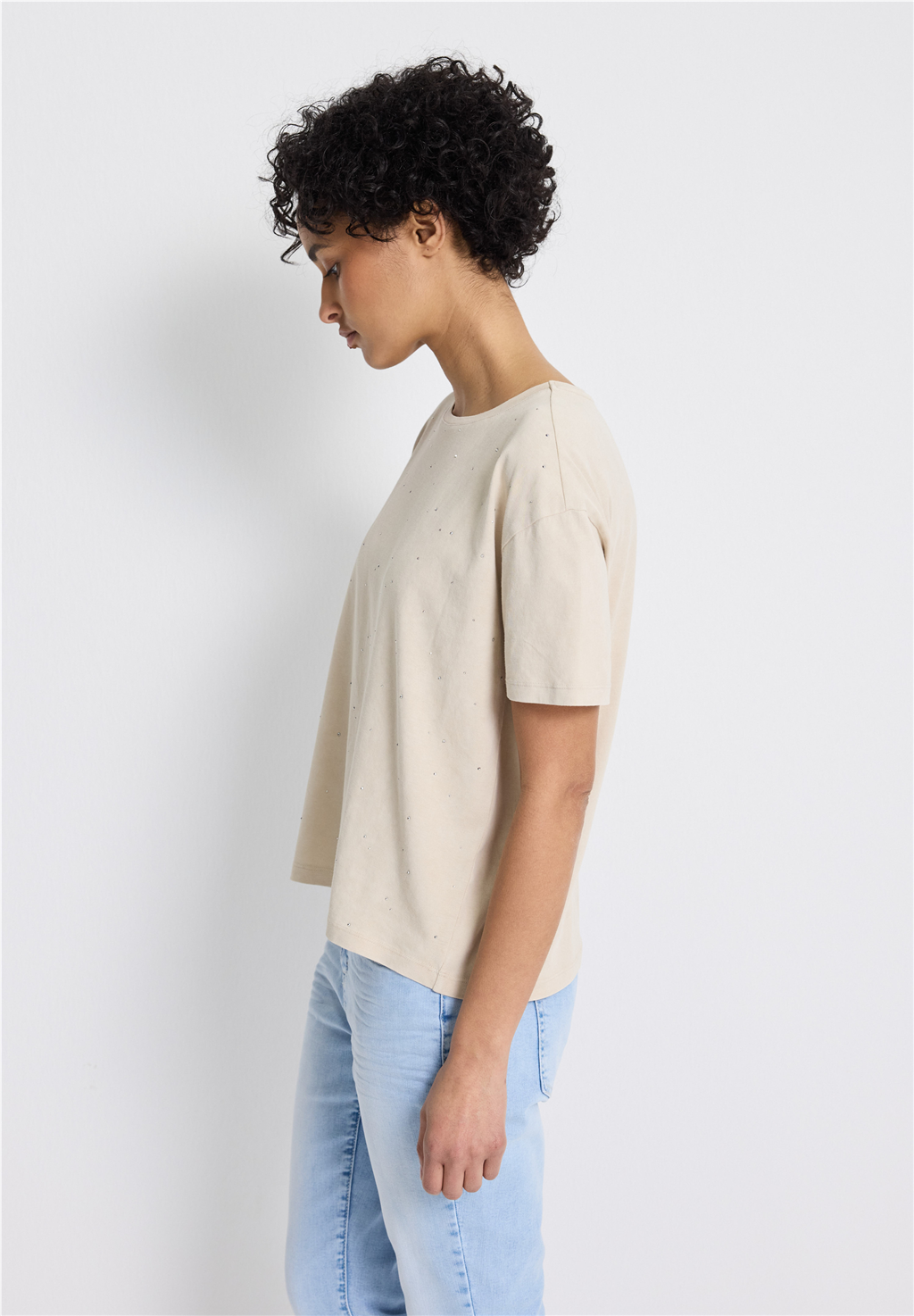 T-Shirt with Washed Stone Artwork