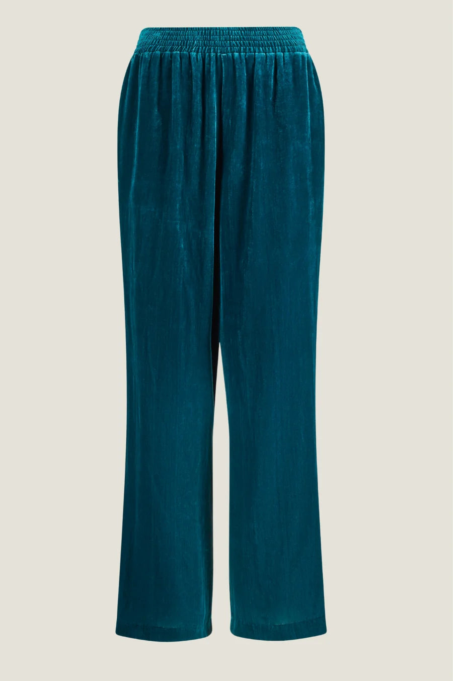 Asha Teal Velvet Trousers by Aspiga London