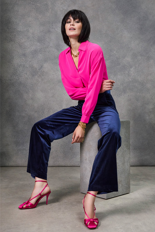 The Alexa Hot Pink Collar Shirt
