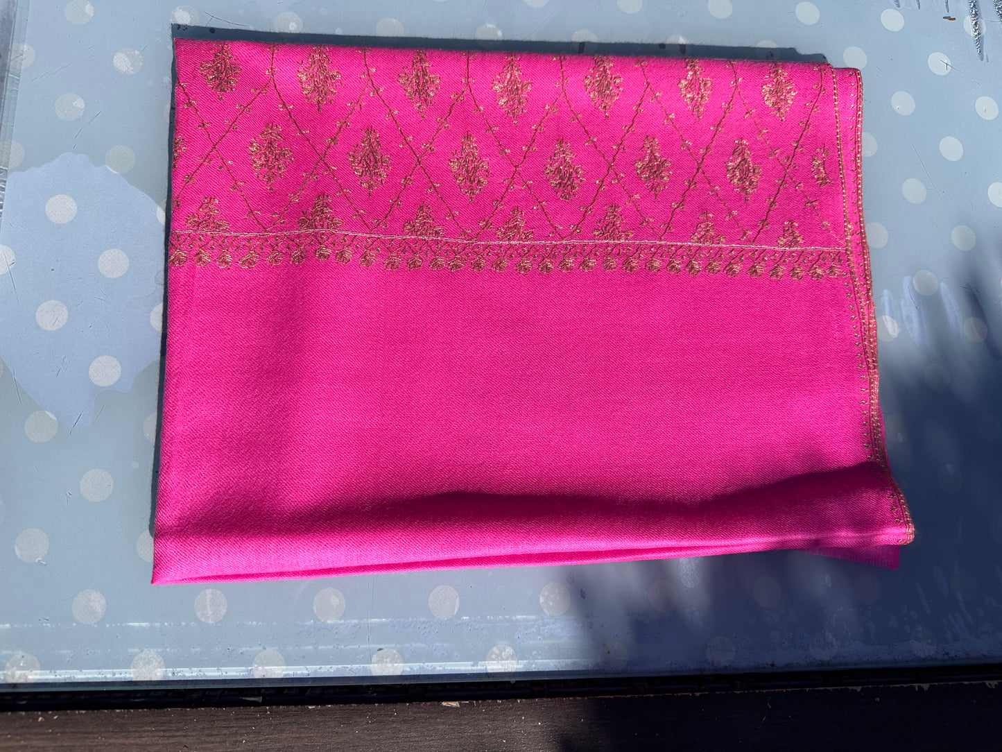 Poppy Embroidered Wrap in Bubblegum