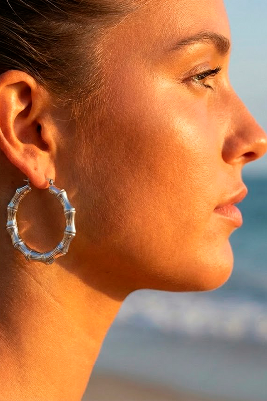 Bamboo Hoop Earrings