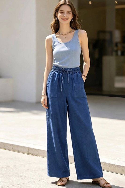 The Beau Drawstring Denim Trouser