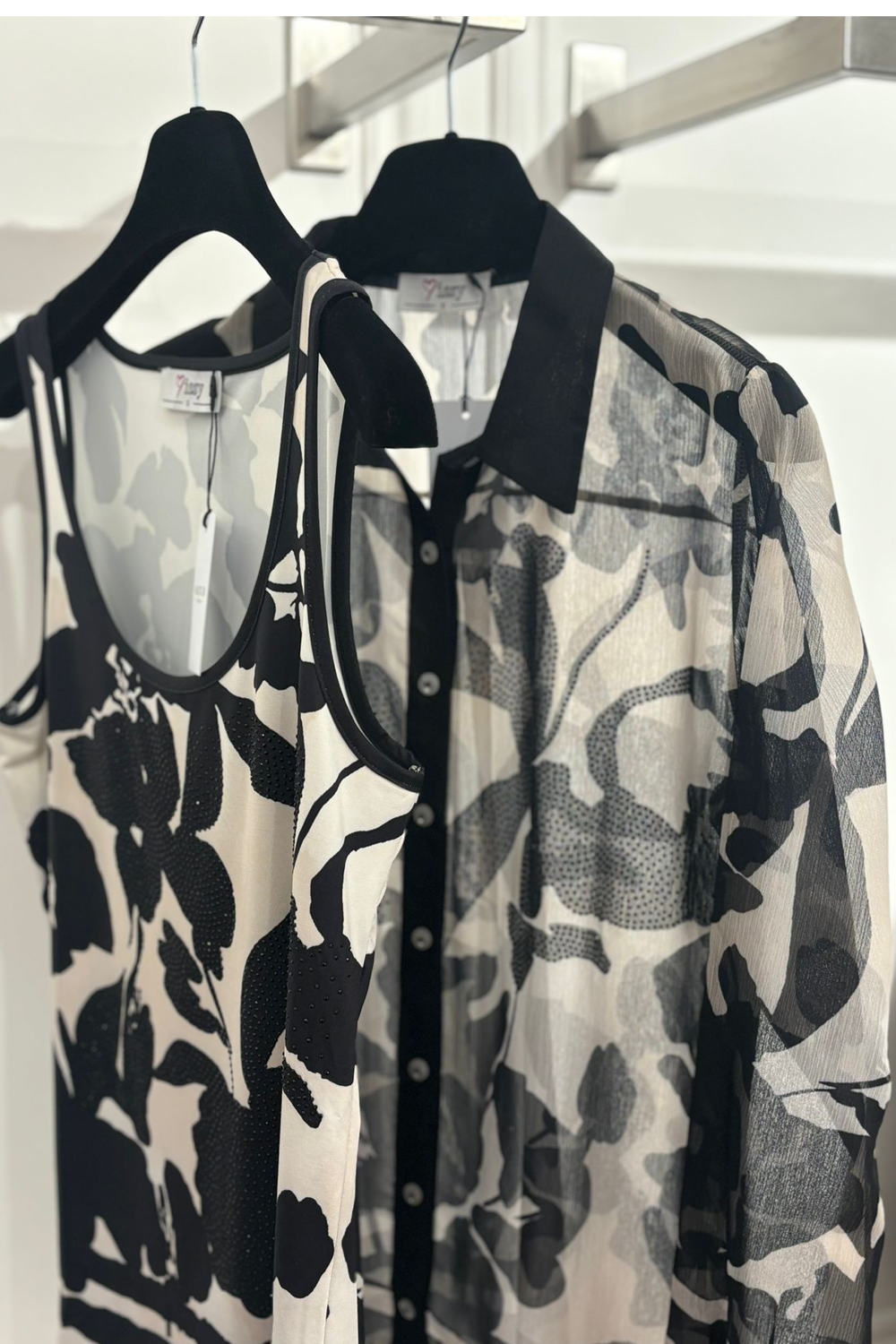 Beverly Collar Shirt Black & White