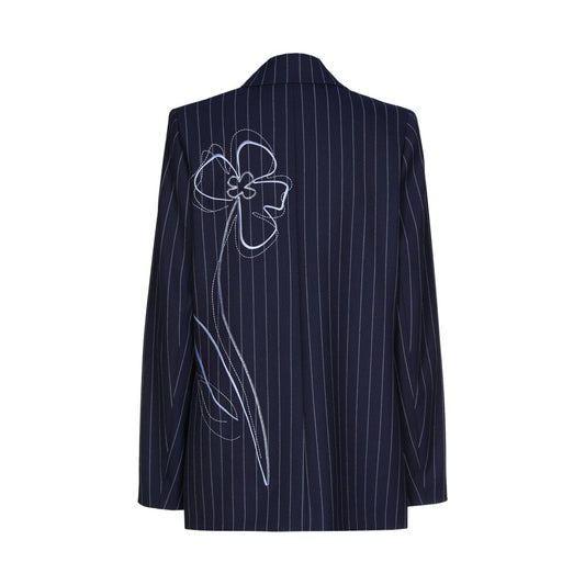 The Nala Navy Pinstripe Blazer