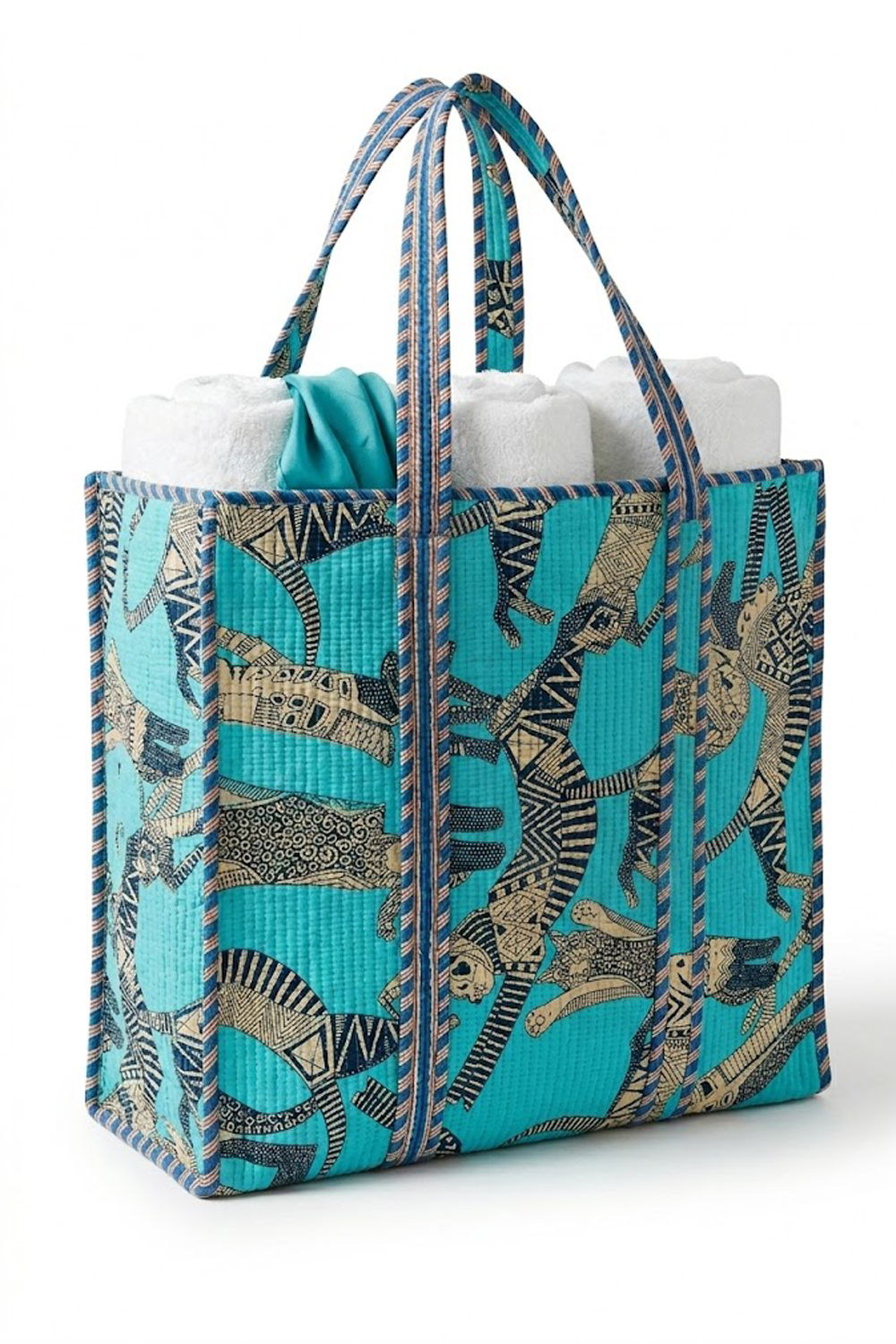 The Cheetah Turqouise Tote